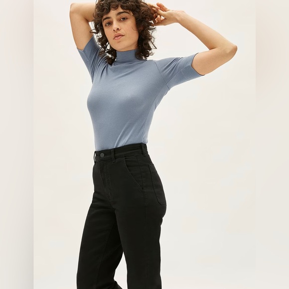 Everlane The Straight Leg Crop Black Jeans Size 6 - Picture 3 of 10